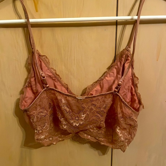 Free People Dusty Pink Floral Lace Bralette—Size S - Picture 2 of 3